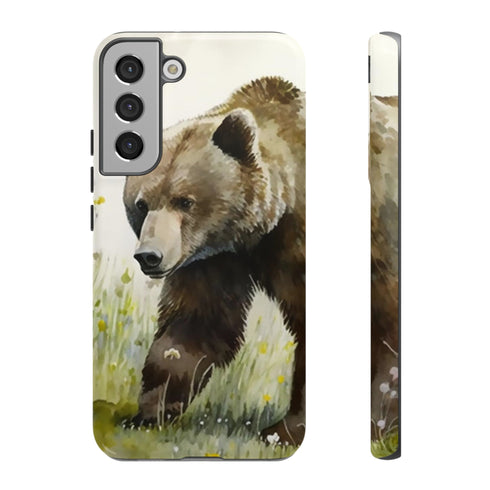 Grizzly Bear in a Field - Impact Resistant Phone Case Samsung Galaxy S22 Plus Glossy